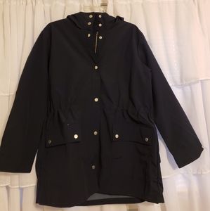 J.CREW. Navy rain jacket. Size Large